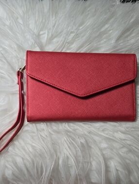 Travelambo PU leather red travel organizer wallet with RFID blocking capability